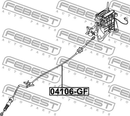 Febest 04106-GF - Cable, transmisión automática parts5.com