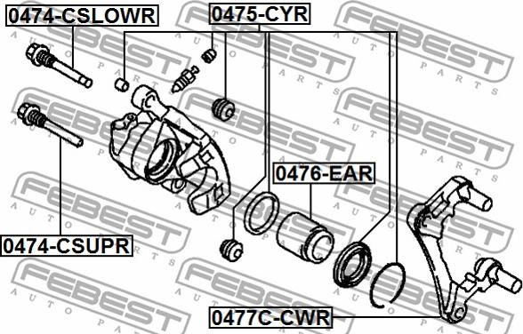 Febest 0475-CYR - Zestaw naprawczy, zacisk hamulca parts5.com