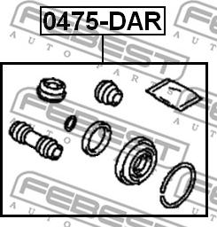 Febest 0475-DAR - Zestaw naprawczy, zacisk hamulca parts5.com