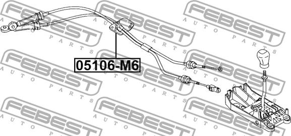 Febest 05106-M6 - Cablu,transmisie manuala parts5.com