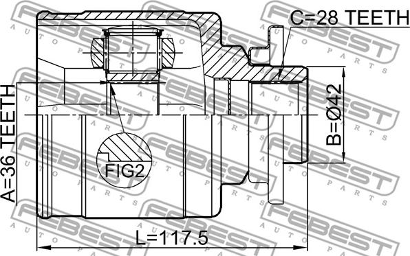 Febest 0511-BT50LH - Juego de articulación, árbol de transmisión parts5.com