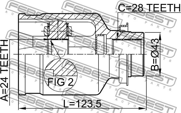 Febest 0511-M320MTRH - Sada kĺbov hnacieho hriadeľa parts5.com