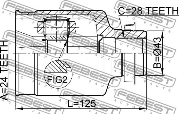 Febest 0511-MZ5ATRH - Juego de articulación, árbol de transmisión parts5.com