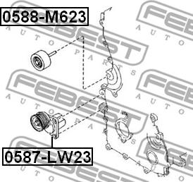 Febest 0588-M623 - Polea inversión / guía, correa poli V parts5.com