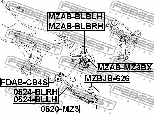 Febest MZAB-BLBLH - Suspension, bras de liaison parts5.com