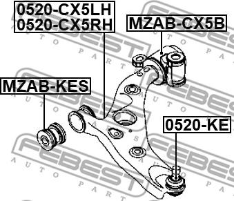 Febest 0524-CX5LH - Brat, suspensie roata parts5.com