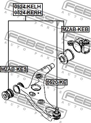 Febest 0524-KELH - Brat, suspensie roata parts5.com