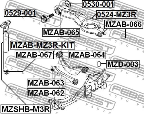 Febest MZAB-063 - Tukivarren hela parts5.com