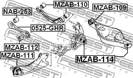 Febest 0525-GHR - Barra oscilante, suspensión de ruedas parts5.com