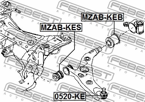 Febest MZAB-KES - Suport,trapez parts5.com