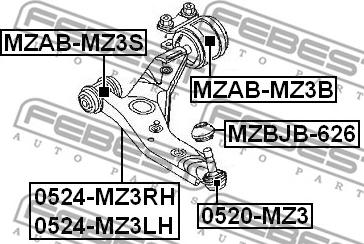 Febest MZAB-MZ3B - Lagerung, Lenker parts5.com