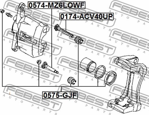 Febest 0574-MZ6LOWF - Surub ghidare, etrier frana parts5.com