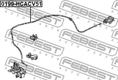 Febest 0199-HCACV51 - Cable del capó del motor parts5.com