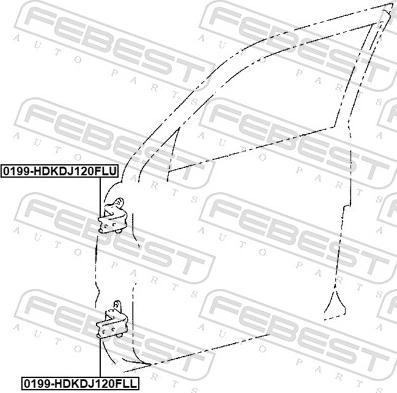 Febest 0199-HDKDJ120FLL - Zawias drzwi parts5.com