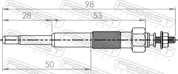 Febest 01642-003 - Bujía de precalentamiento parts5.com