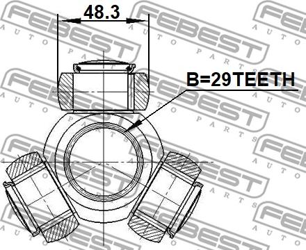 Febest 0116-KUN26 - Tripoda,cardan parts5.com