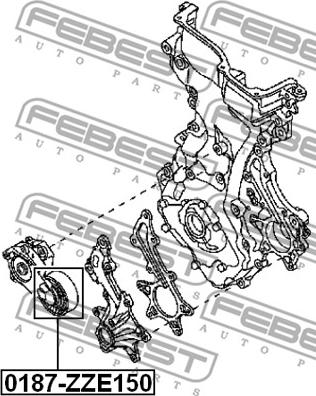 Febest 0187-ZZE150 - Vratná / vodiaca kladka rebrovaného klinového remeňa parts5.com