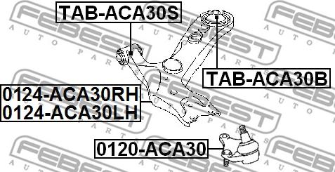 Febest 0120-ACA30 - Taşıyıcı / kılavuz mafsalı parts5.com