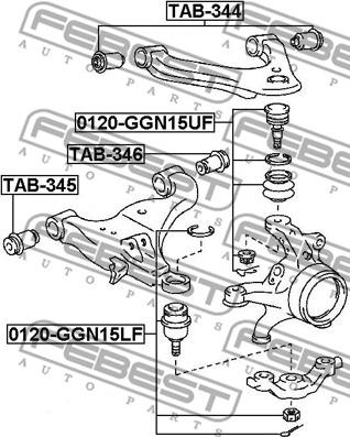 Febest TAB-344 - Csapágyazás, kormány parts5.com