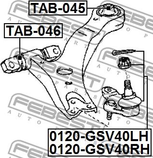 Febest 0120-GSV40LH - Ball Joint parts5.com