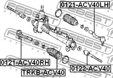 Febest 0122-ACV40 - Inner Tie Rod, Axle Joint parts5.com