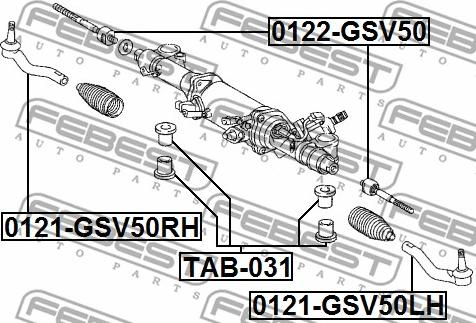 Febest TAB-031 - Suspensión, mecanismo de dirección parts5.com