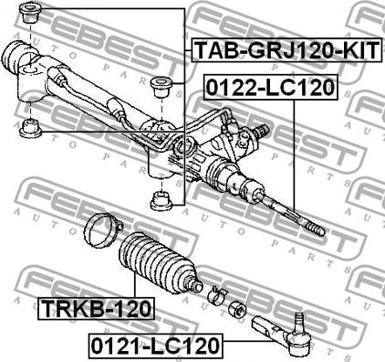 Febest TAB-GRJ120-KIT - Zawieszenie, przekładnia kierownicza parts5.com