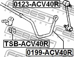 Febest 0199-ACV40R - Estabilizador, suspensión parts5.com