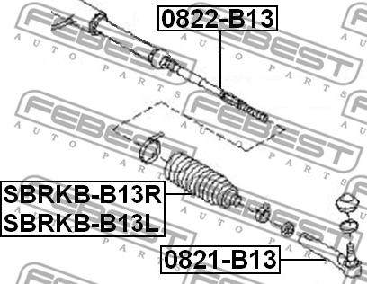 Febest 0821-B13 - Spurstangenkopf parts5.com