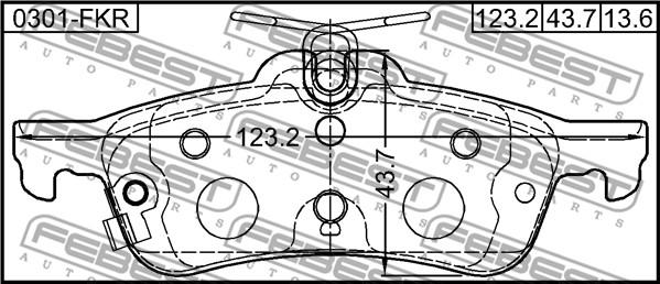 Febest 0301-FKR - Fékbetétkészlet, tárcsafék parts5.com