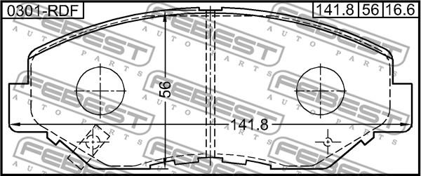 Febest 0301-RDF - Fékbetétkészlet, tárcsafék parts5.com