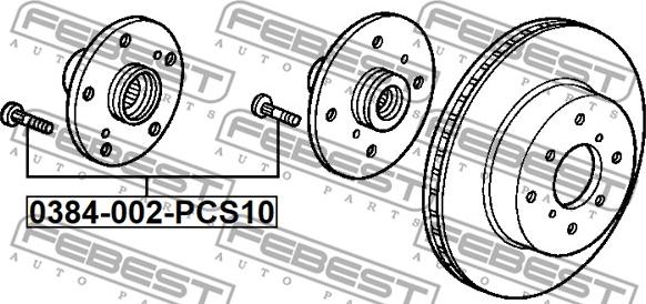 Febest 0384-002-PCS10 - Болт крепления колеса parts5.com