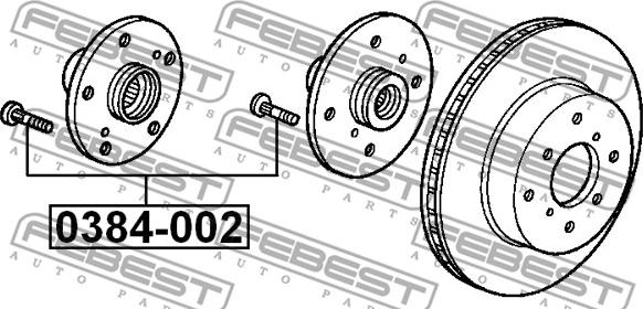 Febest 0384-002 - Μπουλόνι τροχού parts5.com