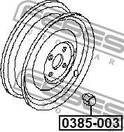 Febest 0385-003 - Tekerlek somunu parts5.com