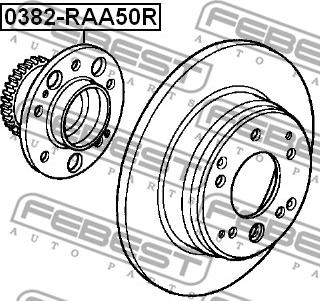 Febest 0382-RAA50R - Pyörän napa parts5.com