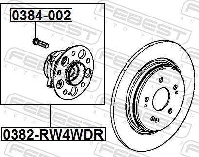 Febest 0382-RW4WDR - Wheel Hub parts5.com