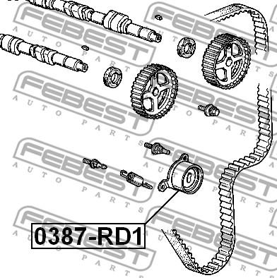 Febest 0387-RD1 - Germe makarası, triger kayışı parts5.com