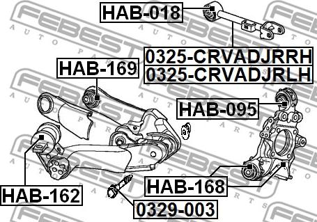 Febest 0325-CRVADJRLH - Bras de liaison, suspension de roue parts5.com