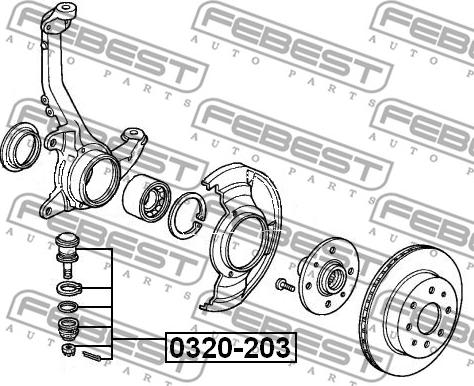 Febest 0320-203 - Taşıyıcı / kılavuz mafsalı parts5.com