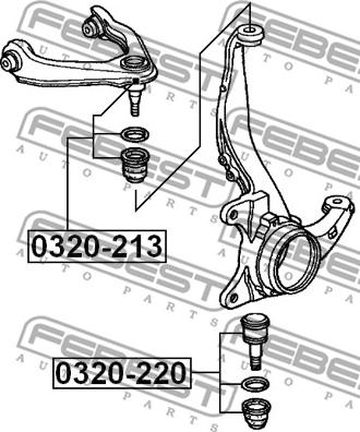 Febest 0320-220 - Articulatie sarcina / ghidare parts5.com