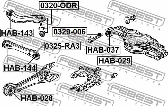 Febest 0325-RA3 - Носач, окачване на колелата parts5.com