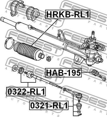 Febest HAB-195 - Suspensión, mecanismo de dirección parts5.com