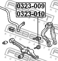 Febest 0323-010 - Drążek / wspornik, stabilizator parts5.com