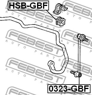 Febest 0323-GBF - Tanko, kallistuksenvaimennin parts5.com