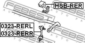 Febest 0323-RERR - Entretoise / tige, stabilisateur parts5.com