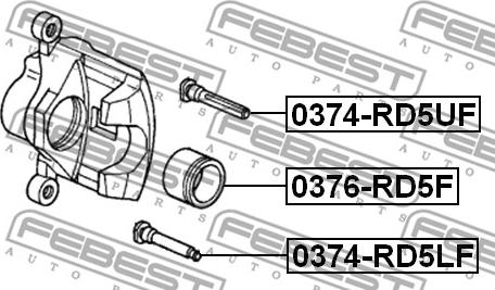 Febest 0374-RD5UF - Pasador guía, pinza del freno parts5.com