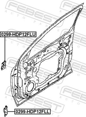 Febest 0299-HDP12FLL - Bisagra de puerta parts5.com