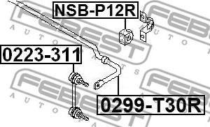 Febest 0299-T30R - Estabilizador, suspensión parts5.com
