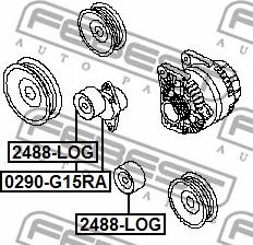 Febest 0290-G15RA - Riemenspanner, Keilrippenriemen parts5.com