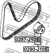 Febest 0290-J10E - Szíjfeszítő, hosszbordás szíj parts5.com